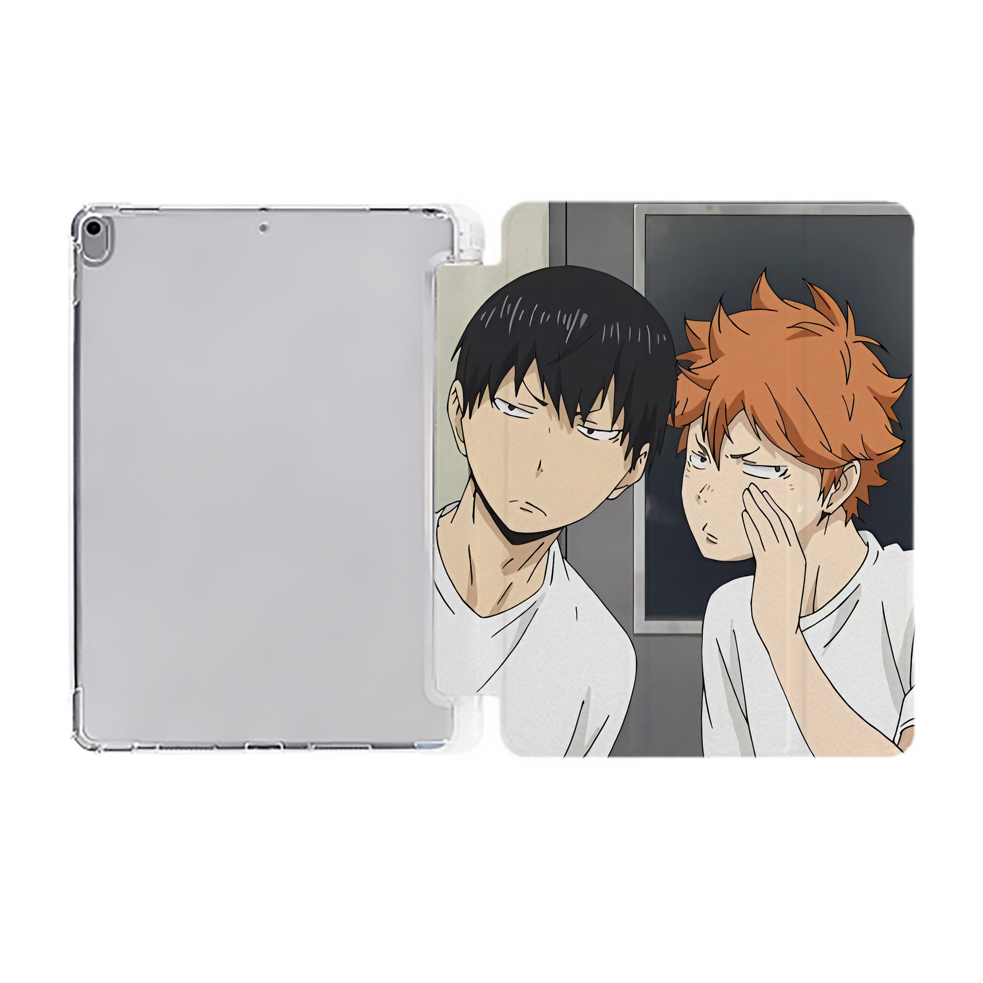 （画像用） ハイキュー!! Haikyu!! IPad ケース ペン収納付き 三つ折りスタンド PUレザー×シリコン 対応機種9.5/10.5/10.9インチ